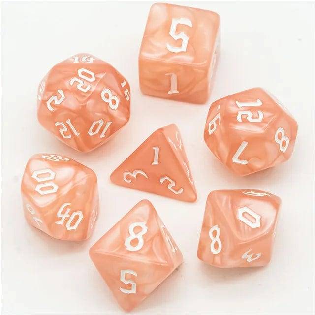 Lyseorange terningesæt - d4