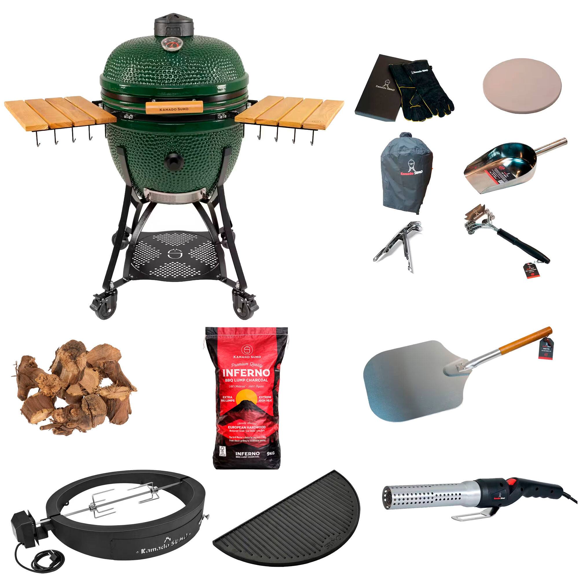 Kamado SUMO Classic Maxi Gen 2 kamadogrill med deluxe-pakke, grøn