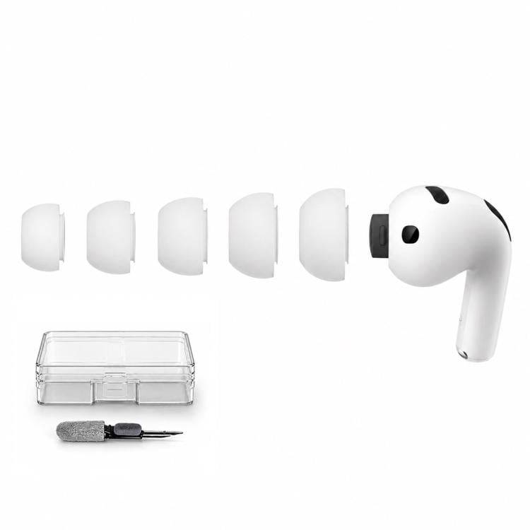 Öronproppar i silikon för AirPods Pro 3 5 par L/M/S/XS/XXS - Vit / ersättningsproppar