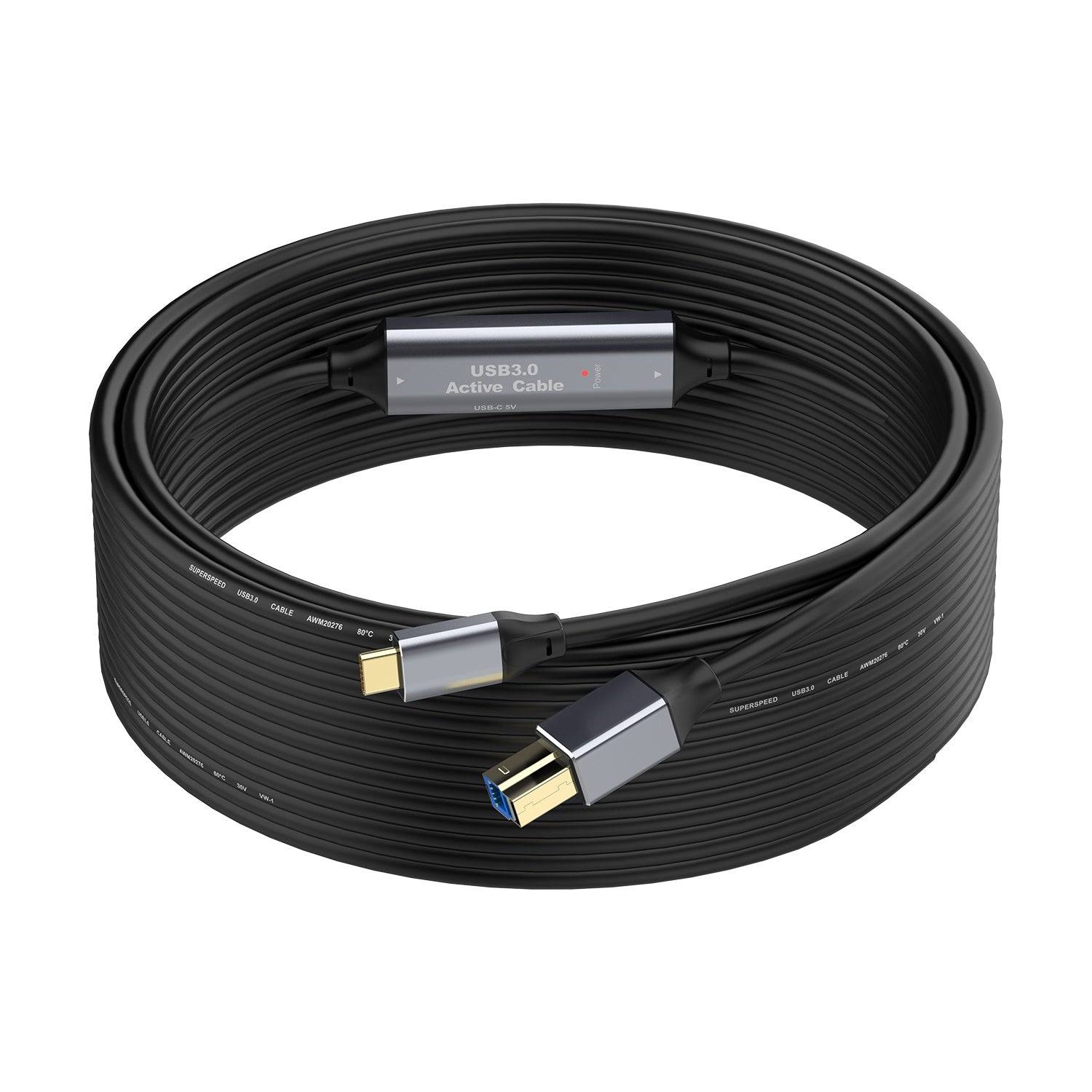 NÖRDIC USB 3.0 kabel USB C till USB B 5Gbps 10m USB skrivarkabel