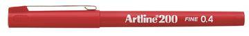 Fiberpenna Artline 200 röd 0,4mm