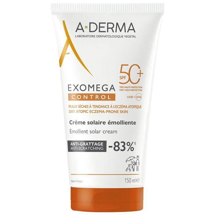 Emollient body sunscreen - A-DERMA - Exomega Control - SPF50+ - 150 ml - Fragile skin
