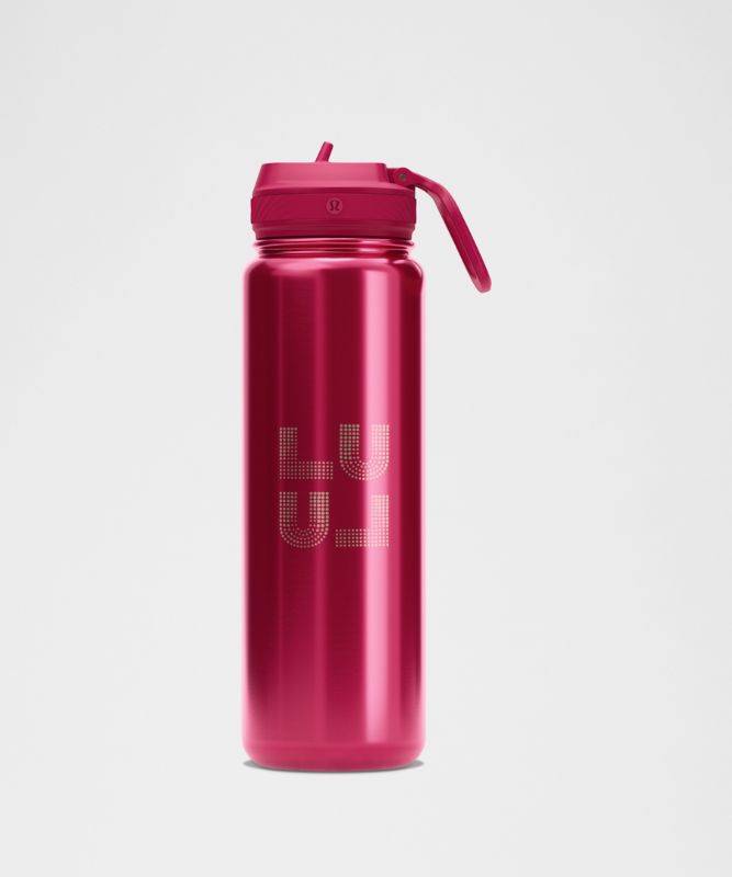 lululemon – Back to Life Sport Bottle 24oz Straw Lid Jewelled in Berry Rumble - One Size
