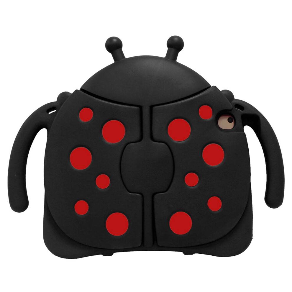 Børnetui til iPad 9./8./7. generation 10,2", sødt 3D-cover med stødabsorberende EVA-betræk og støtteben, sort – kompatibel med iPad 10,2"