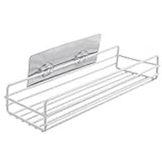 ABNMJKI Förvaringsställ Multifunctional Hole-free Hang Rack Wall-mounted Bathroom Rack (Color : White)