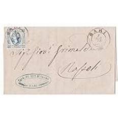 1863 Lettera da Bari a Napoli 15 cent litografico II Tipo SAS.13