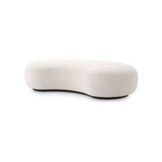 Björn bänk bouclé cream - Vit / Svart (B: 180 x D: 95 x H. 44 cm)