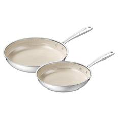 Redchef Stekpanna Med Bikakeform 2 Delar, Stekpanna Induktion 24, 28 Cm, Rostfritt Stål, Keramisk Beläggning, Ugnssäker, PTFE-PFAS-PFOA-fri, för Alla Typer Av Spisar