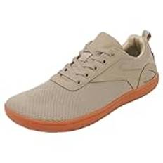 Damer nya nätsportskor tjocka sulor snörning sportskor fivita lediga sportskor utomhus vandringsskor par arbetsskor EU 35–43, Beige, 40.5 EU bred