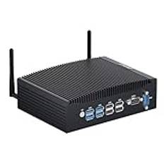 STRHIGP Fläktlös Office Micro PC i5, Dual Core 7th Gen 16 GB RAM DDR4 256 GB SSD Liten Stationär dator H7, 2*COM/2*HD/2*LAN/8*USB Mini PC Stöd Nätverksstart/Wake On Lan/Auto Power On