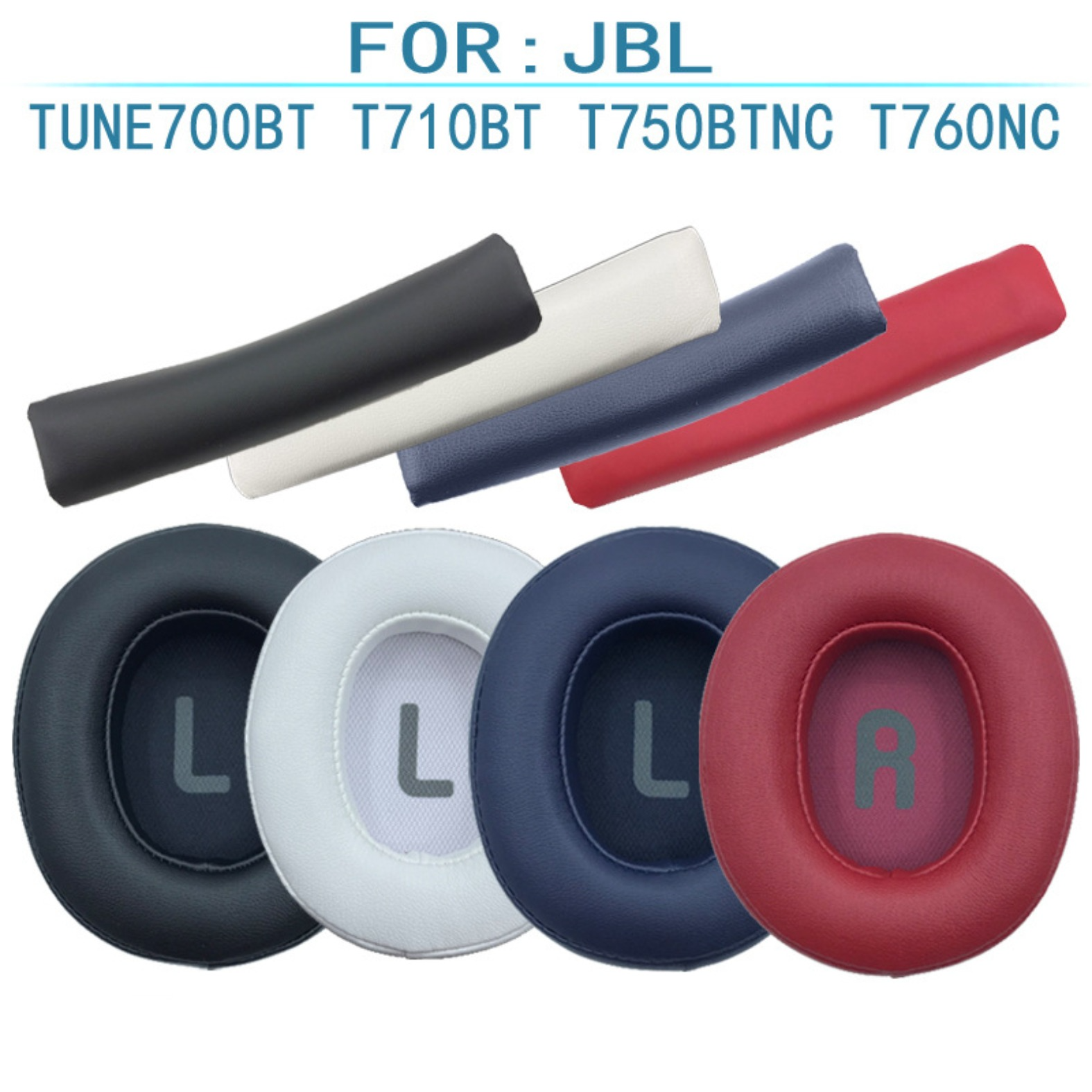 HYX EarPads for JBL TUNE 700BT 710BT 720BT 700BTNC 750BT 760BTNC Leather Earmuffs Earbuds Accessories Head Beam Pad Cover