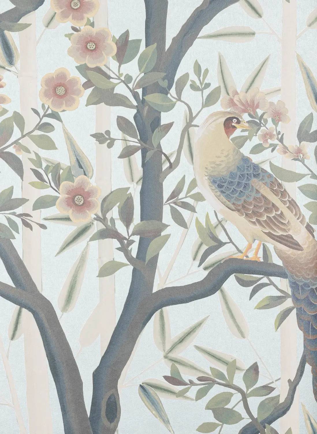 Manuel Canovas Mural La Voliere - Aqua - blue/light blue