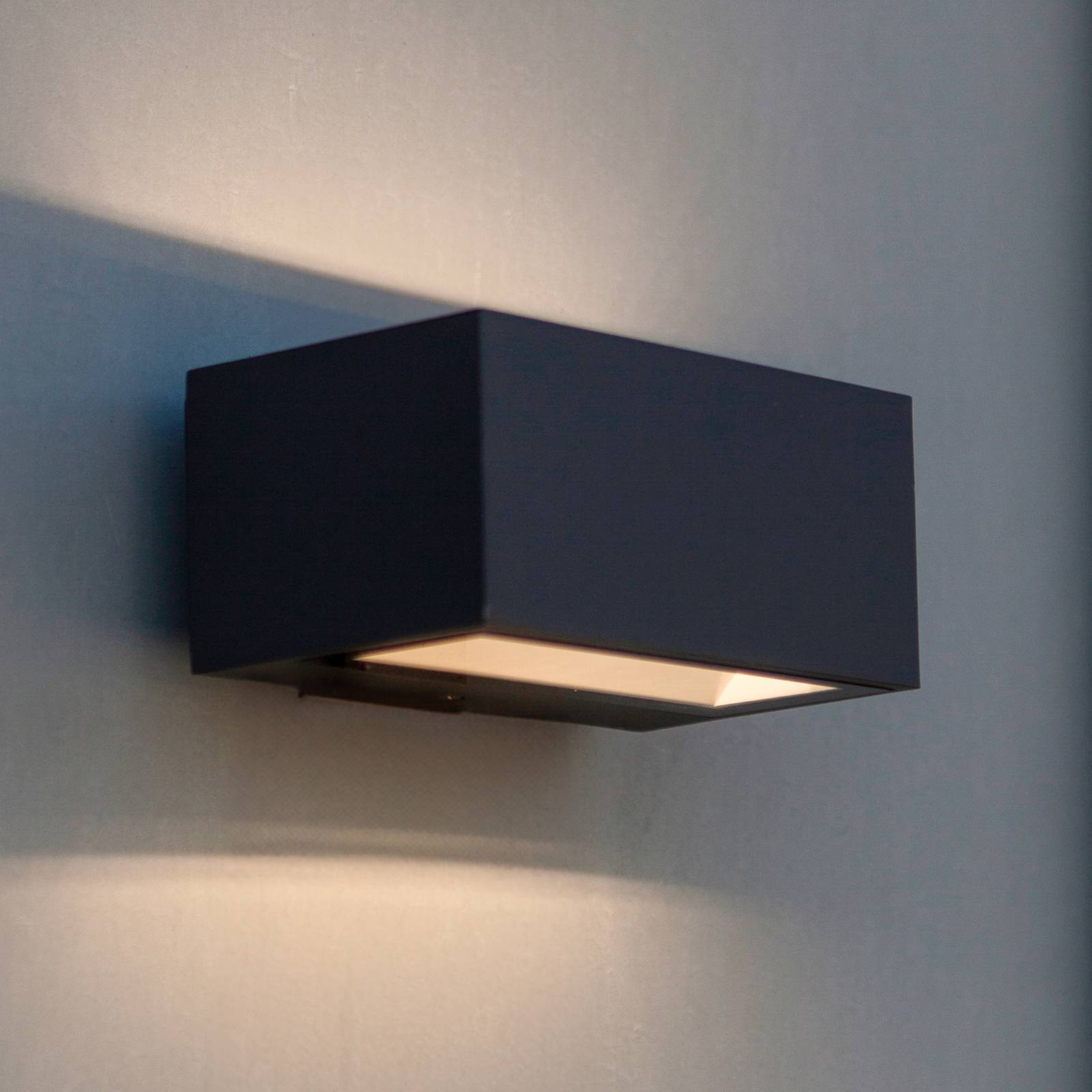 LUTEC Vägglampa utomhus GEMINI, Aluminium / grå / zink, Aluminium / grå / zink, Modern, Utomhusvägglampa