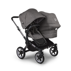 Bugaboo Donkey 5 Duo Syskonvagn Med Dubbelsits -  Grey Mélange Tyger