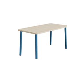 Bord Add 590, 1400x700 mm højde 720 mm med hvidpigmenteret eg, rød stel