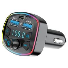 Forever TR-360 FM Transmitter til Bil - Bluetooth, 2xUSB-A/USB-C - Sort