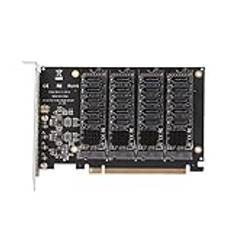 PCIE X16 Expansionskort, JMB585 PCIE Till SATA 6G Riser Card, PCIe NVME Adapter Card, PCIE X16 4 Disk Host Controller Expansion Card