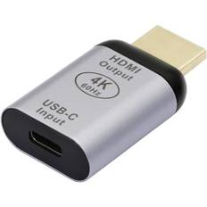 USB C til HDMI-adapter, 4K@60Hz USB Type C Hun til HDMI-han-konverter, til hjemmet og kontoret, Apple-enheder understøttes ikke