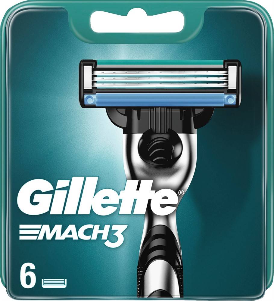 Rakblad Gillette Mach3, 3 stålblad, 6 st