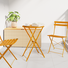vidaXL Sammenfoldeligt Bistrobord Sennepsgul Ø50x71 cm Pulverlakeret Stål