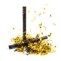 Guld konfettirør 80 cm PartyVikings - Metallic Rektangulær