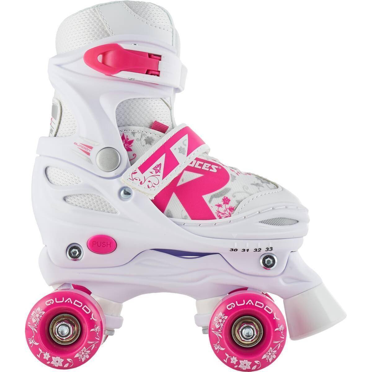 Roces Quaddy 2.0 Justerbar Rullskridskor Barn - Vit/Pink, Vit/Pink / 30-33 (30-33)