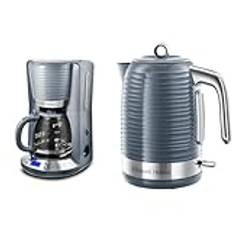 Russell Hobbs kaffebryggare, 1.25l glaskanna, grå, Inspire 24393-56 Exklusiv för Amazon & Russell Hobbs Inspire vattenkokare, 1.7lL kapacitet 2400W, grå, 24363-70 Exklusiv för Amazon