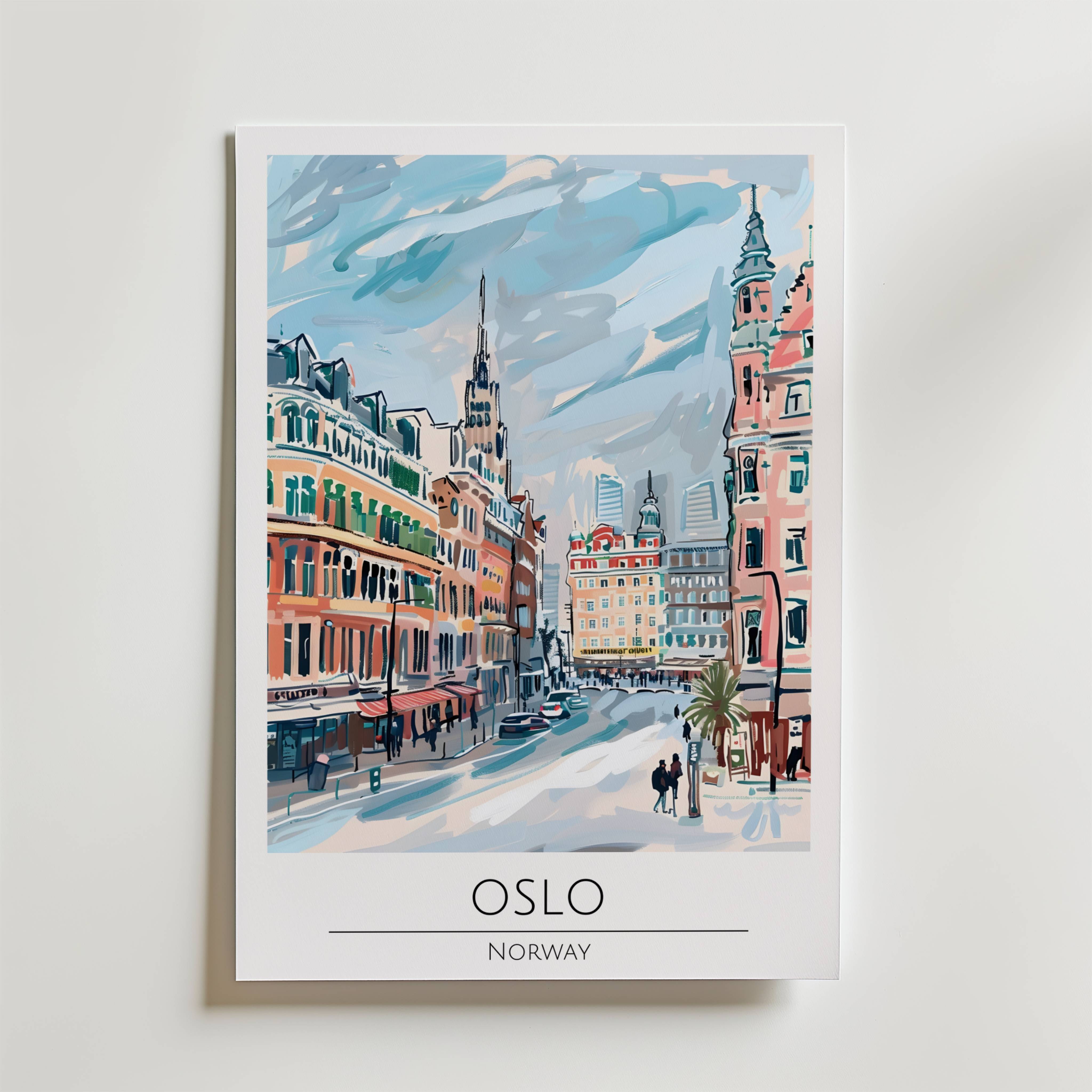 Oslo Historic Avenue Poster - Fine Art Poster 100x140 cm