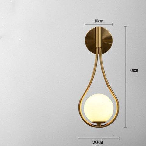 Living Room Bedroom Bedside Wall Lamp - Copper cream mask / warm light