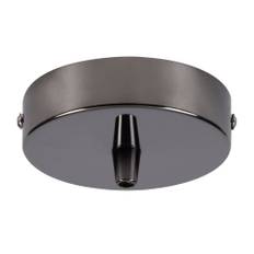Lumiere Abode Single Cable Round Ceiling Rose in Black Chrome