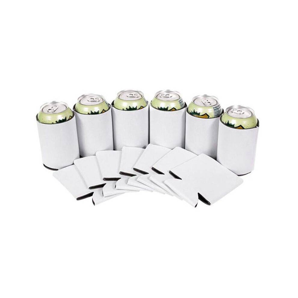 40PCS Neoprene Beer Can Cooler Drink Cup Bottle Sleeve Insulator Wrap Cover New White