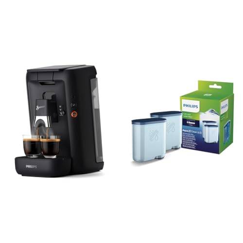 Philips Domestic Appliances Senseo Maestro kaffekapselmaskin med kaffetjocklekar och memo-funktion, färg: Svart (CSA260/60) & Philips Original Kalk- och vattenfilter AquaClean - (CA6903/22)