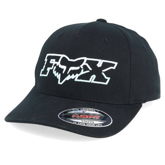 Fox - Svart flexfit Keps - Kids Duelhead Black/Blue Stretch Fit @ Hatstore