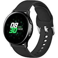 Dirrelo Sportrem kompatibel med Samsung Galaxy Watch Active/Active 2 40 mm/44 mm, vattentät silikon ersättning för Galaxy Watch 3 41 mm/Galaxy Watch 42 mm för kvinnor män, stor svart