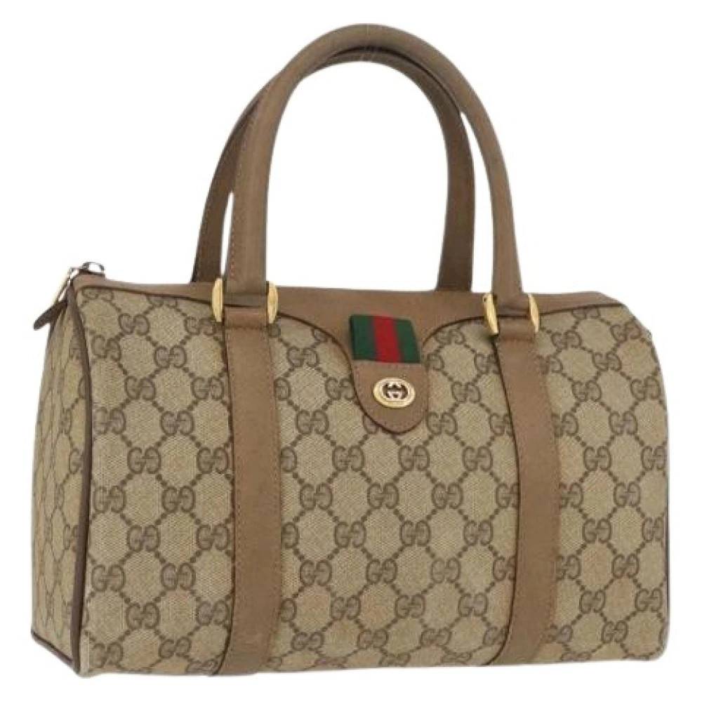 Gucci Vintage Pre-owned Vintage Boston Taske - Vintage - Dame - Beige - ONE SIZE - Uld
