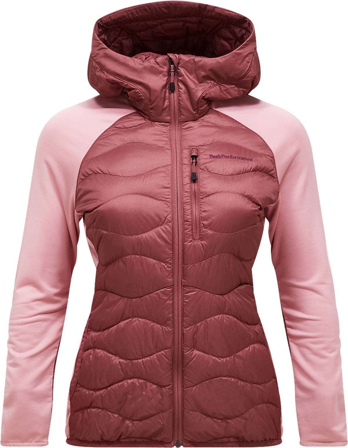 Peak Performance Women's Helium Down Hybrid Hood Wild Rouge, S