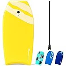 GOPLUS Surfbräda surfbräda bodyboard shortboard simbräda färgval, simbräda 105 x 51 x 6 cm (gul)