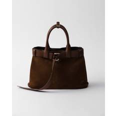 Medium Prada Buckle suede bag with belt