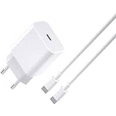 PH26 20 W snabbladdare + kompatibel USB-C-kabel för Huawei Nova Flip (laddningspaket + kabel 2M)