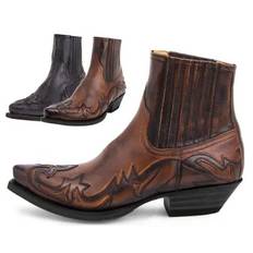 Men's Retro Martin Boots High Heel Western Cowboy Boots