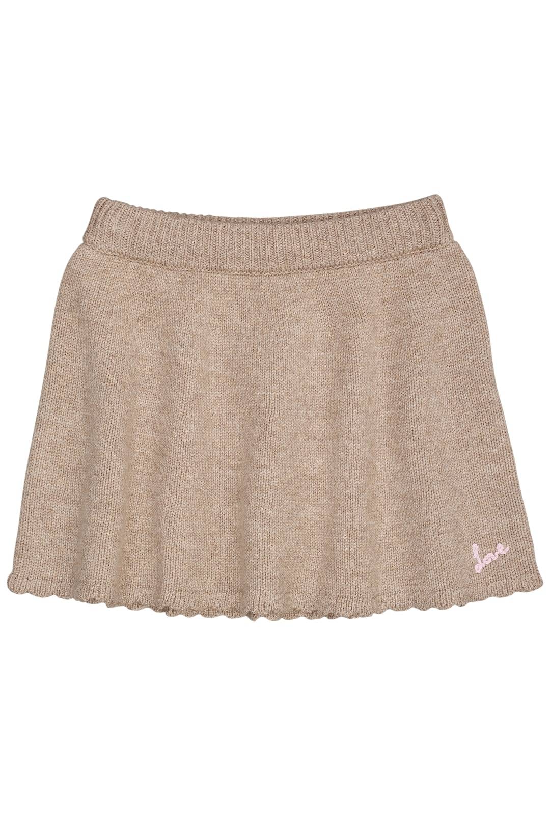 Copenhagen Colors Kashmir-nederdel Med Broderi Sand Melange Sand Melange 122 cm Brun 122 cm Piger