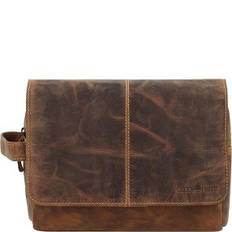Vintage Kulturbeutel Leder 27 cm