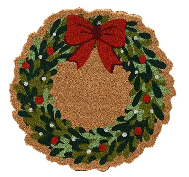 Dørmåtte, m/ julemotiv, Ø50cm,.