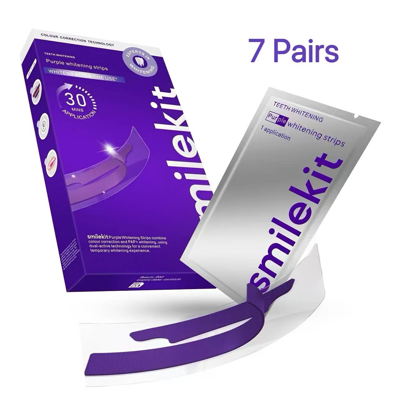 TEMU 7 Pairs New Purple Teeth Strips, Daily Use & Travel Oral Cleaning Strips, Refreshing & Non-sensitive Teeth Strips, Whitens Teeth, Breath, Removes Stains