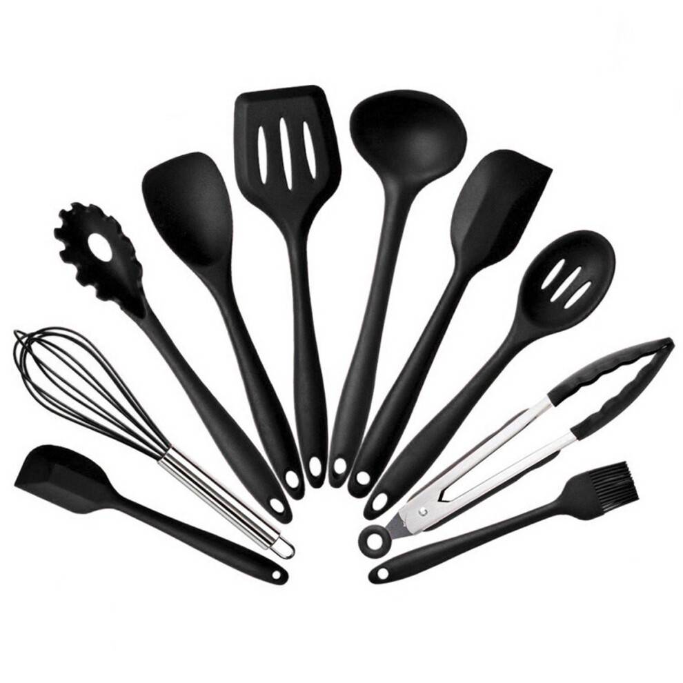 Silikone Køkkenredskaber, Let Rengørbare Køkkenredskaber Sæt til Nonstick Køkkengrej, Ridsefri Giftfri Varmebestandige Bestik, Komplet Sæt med