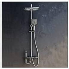 shower head Duschsystem, Termostatiskt duschsystem med regnduschhuvud och handhållen väggmonterad, temperaturdisplay, högtrycksregnduschkran Fixture Combo Set med badkarsblandare och ekonomisk shower