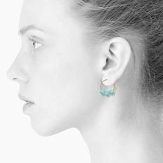 Glow Trio creole earrings. Aquamarine pearls. Gilded sterling silver. Scherning Copenhagen