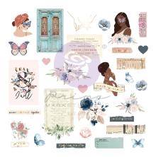 Prima Cardstock Ephemera 30/Pkg - Indigo By Frank Garcia UTGÅENDE