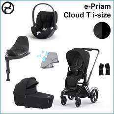 Komplett Startpaket - Cybex ePriam MATT BLACK / SEPIA BLACK inkl. Cloud T i-Size COMFORT