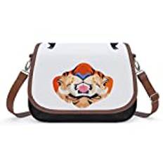 Tryckt Crossbody Väska Dam PU-läder Axelväska Designerväskor Personliga för Kvinnor Tiger Nose Öron